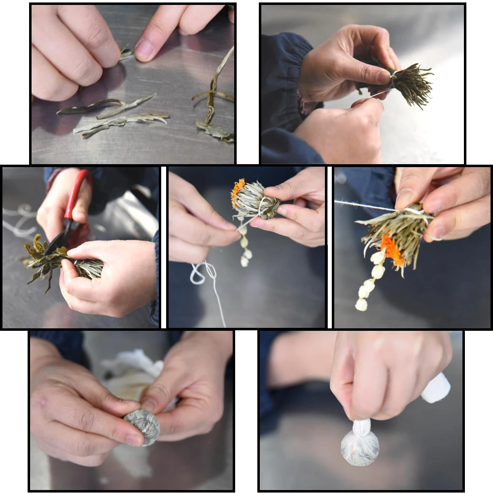 Factory Price Handmade Bloom Tea Ball, Jasmine Fairy, Chinese Blossom Flowering Tea With Different Types Blooming Tea