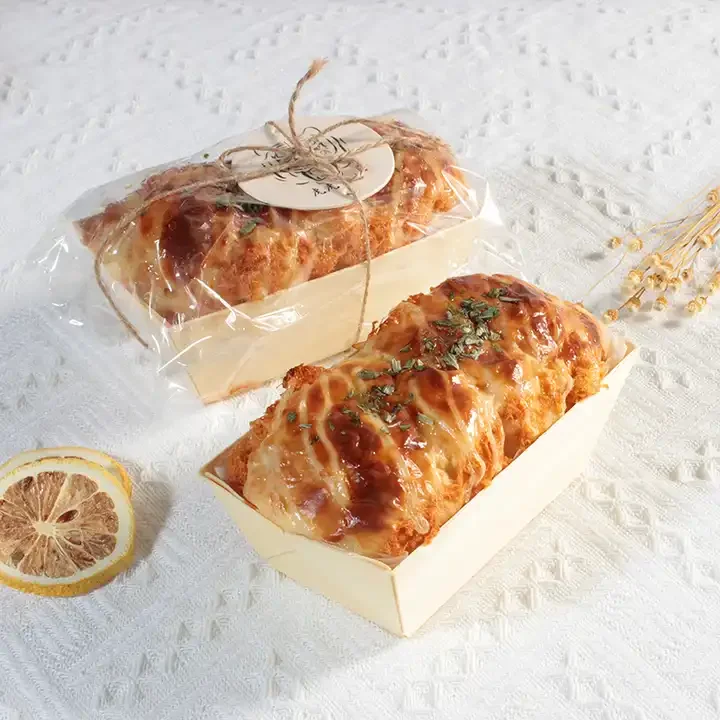 High Quality Customized Biodegradable Wooden Pastry Sushi Dessert Cake Biscuit Candy Packaging Box