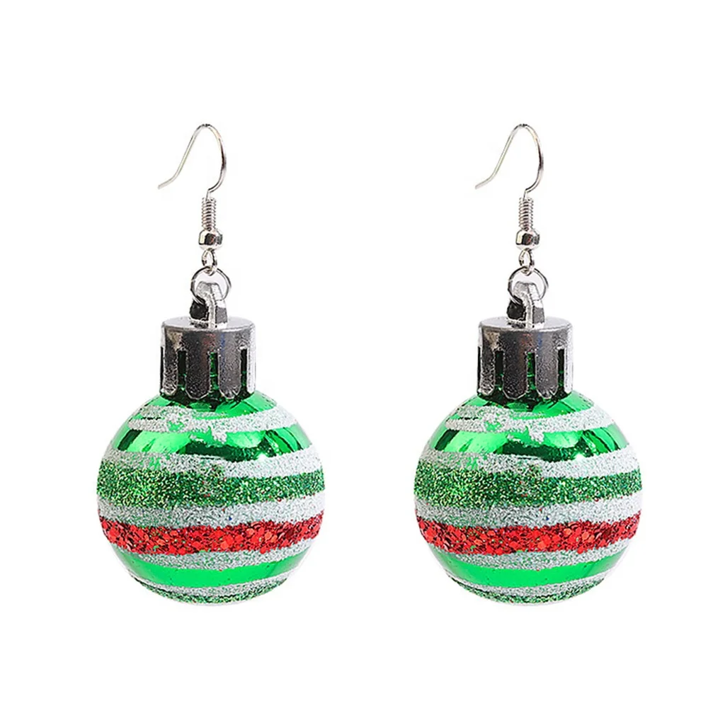 DIY Wholesale Jewelri Earrings Fashion Christmas Plastic Ball Earrings Christmas Presents Alloy Color Earrings Fashion Jewelry