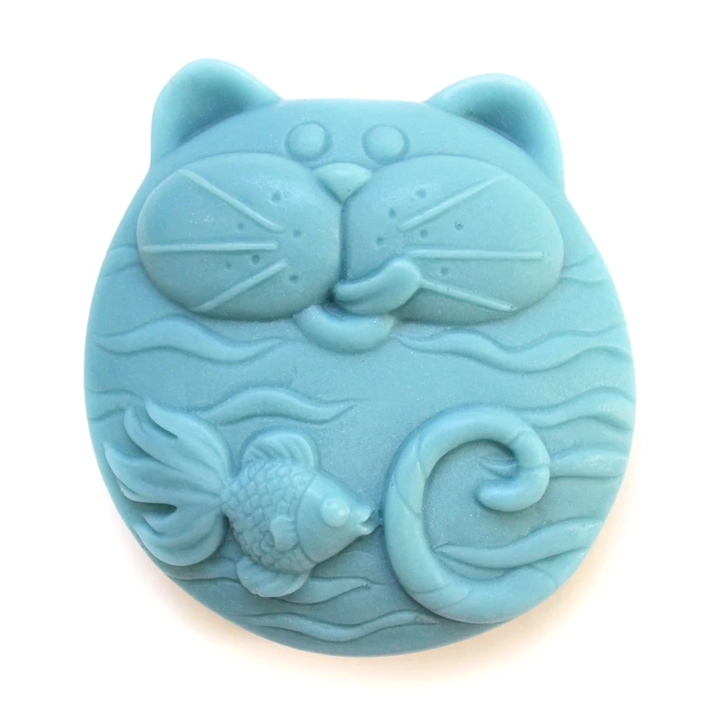 cat and fish soap molds silicone rubber Nicole R1256