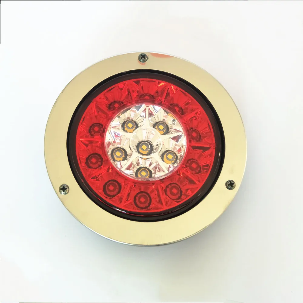 
4inch LED Trailer Truck Stop Tail Lights Amber Turn Signal Round Lamp 