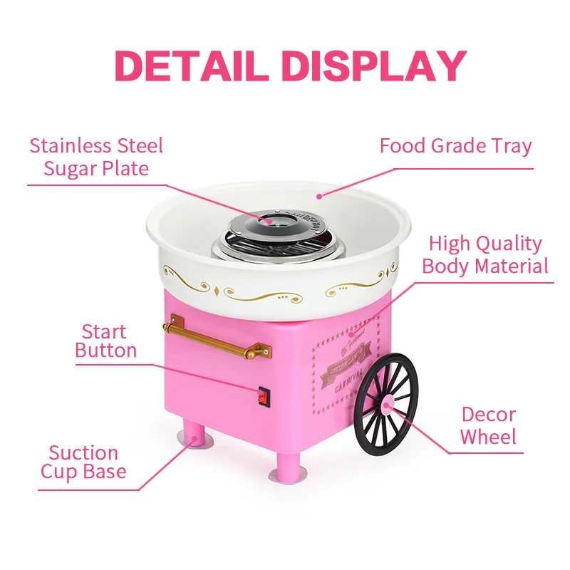  Sweet Automatic Electric Sugar Candy Floss Marshmallow Maker Cotton Machine For