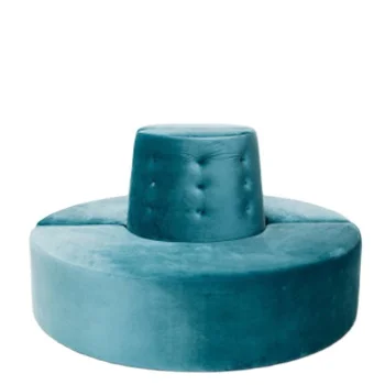 Velvet round waiting circular sofa for reception hotel lobby office sectional sofa