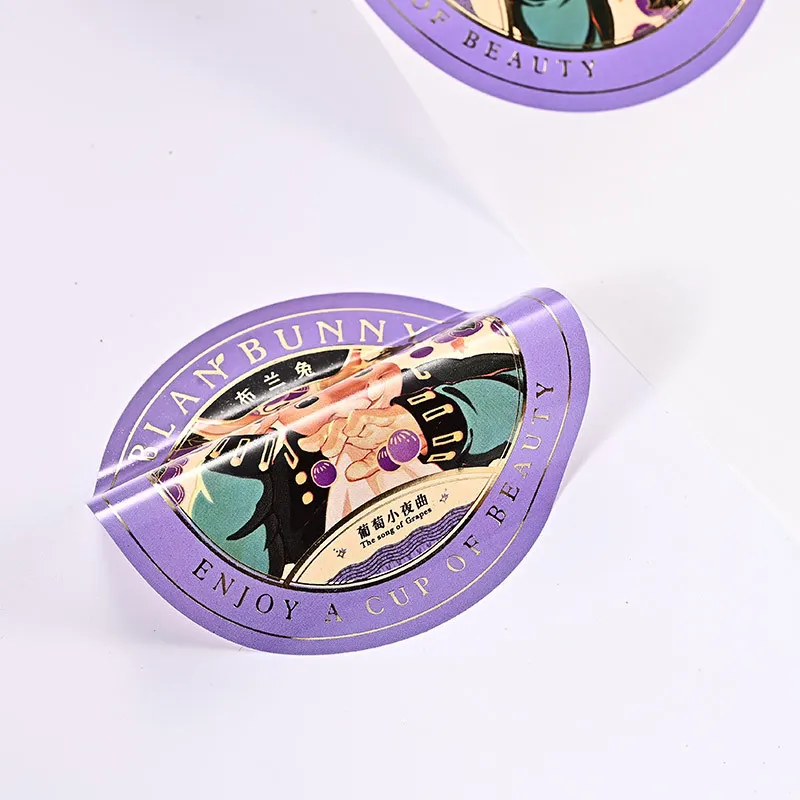 Custom cartoon circular self-adhesive waterproof sticker out of card gift sealing sticker packaging express material sticker