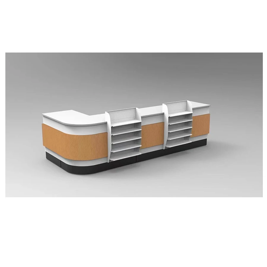 Factory multifunctional Convenience Cashier Checkout Counter  with Conveyor Belt