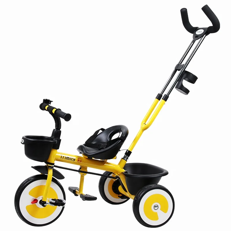 T305 Kid Tricycle with Push Bar - Adjustable & Detachable Handle,  Safety Belt - Ride On Toy Car & Child Tricycle Stroller