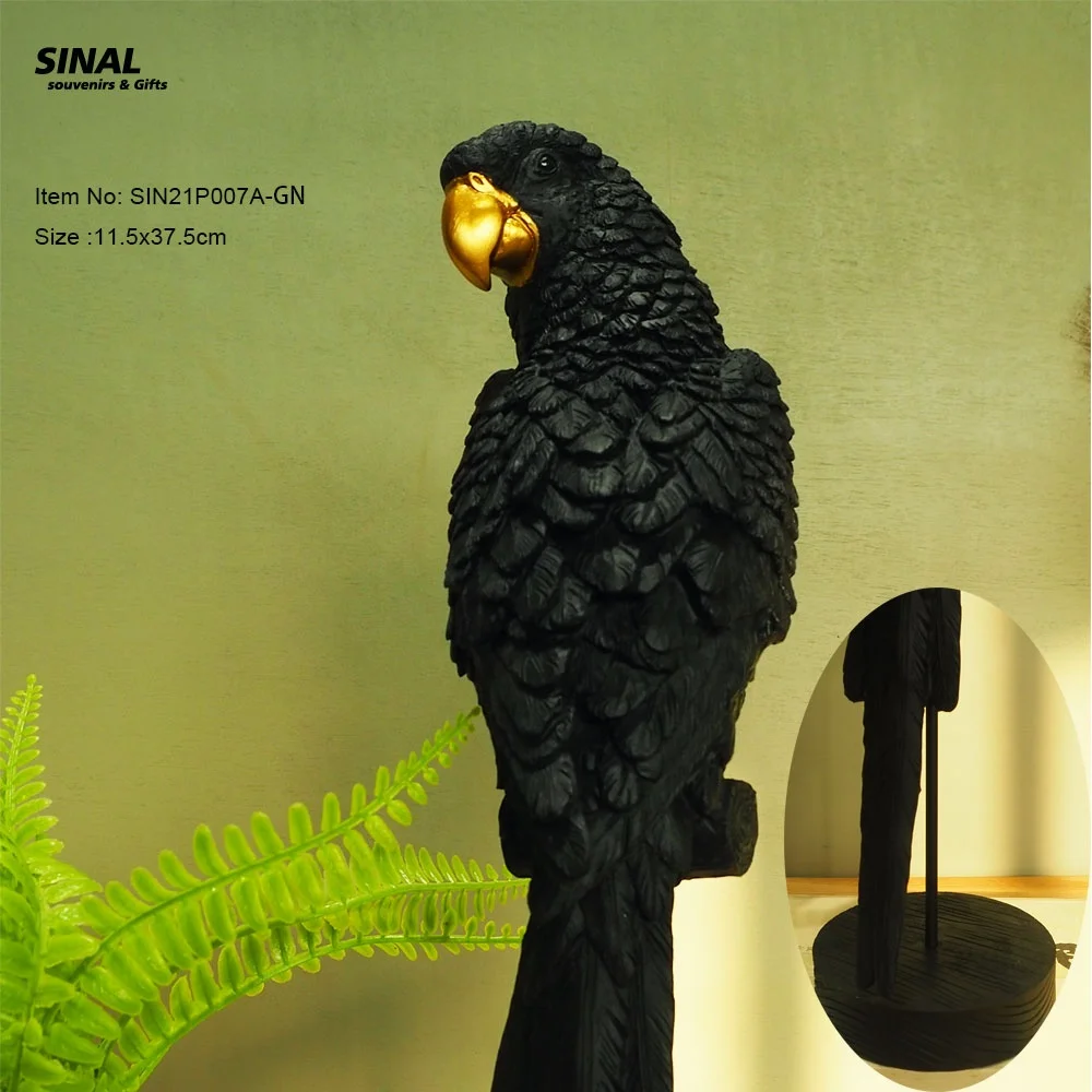 Wholesale Outdoor Decorative Garden Creative Furnishing Articles Resin Craft Parrot Statues Crafts Resin Bird Animal Statue