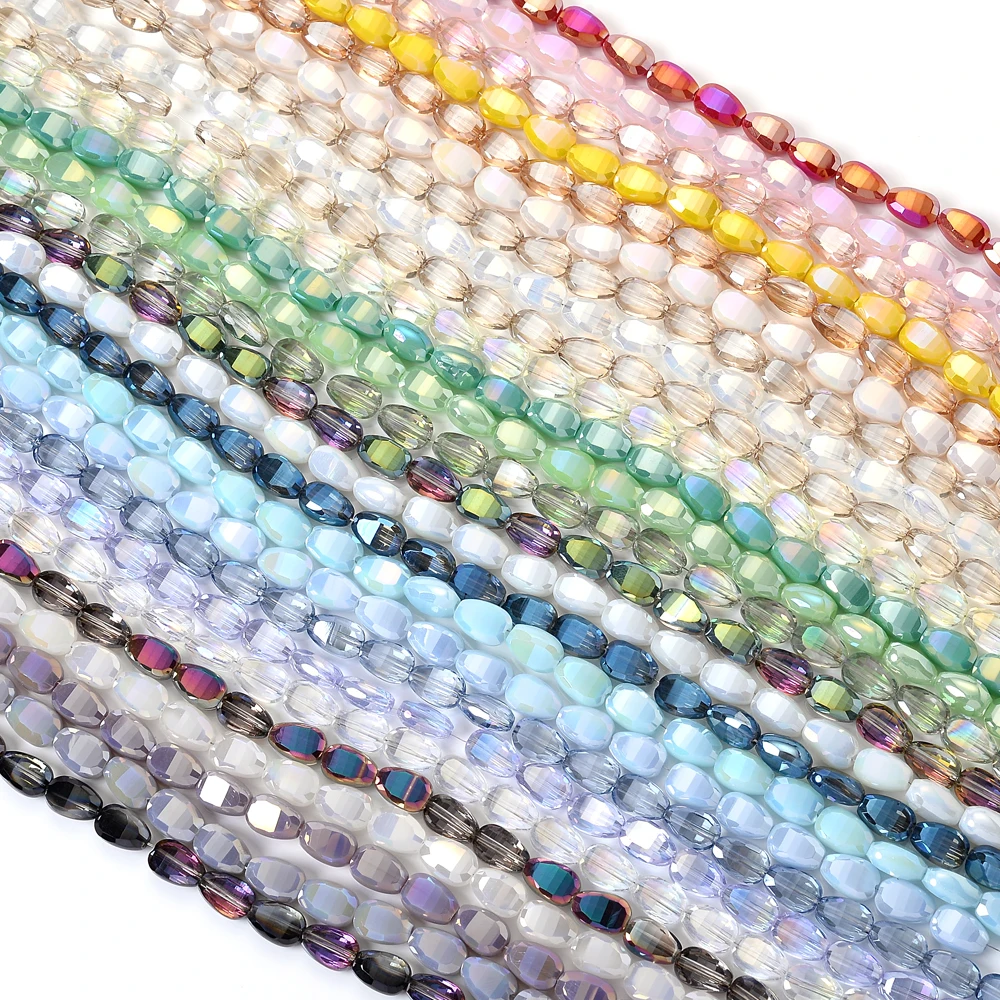 New Fashion Multifaceted Loose Spacer Beads 6X9mm Melon Seed Crystal Natural Stone Beads For Jewelry Making DIY Bracelet