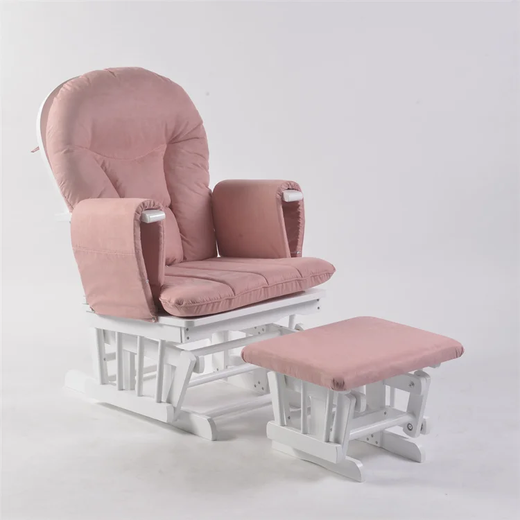 UK Best Seller Rise chair New Mom Breastfeeding Reclining Glider Rocker Chair with Ottoman