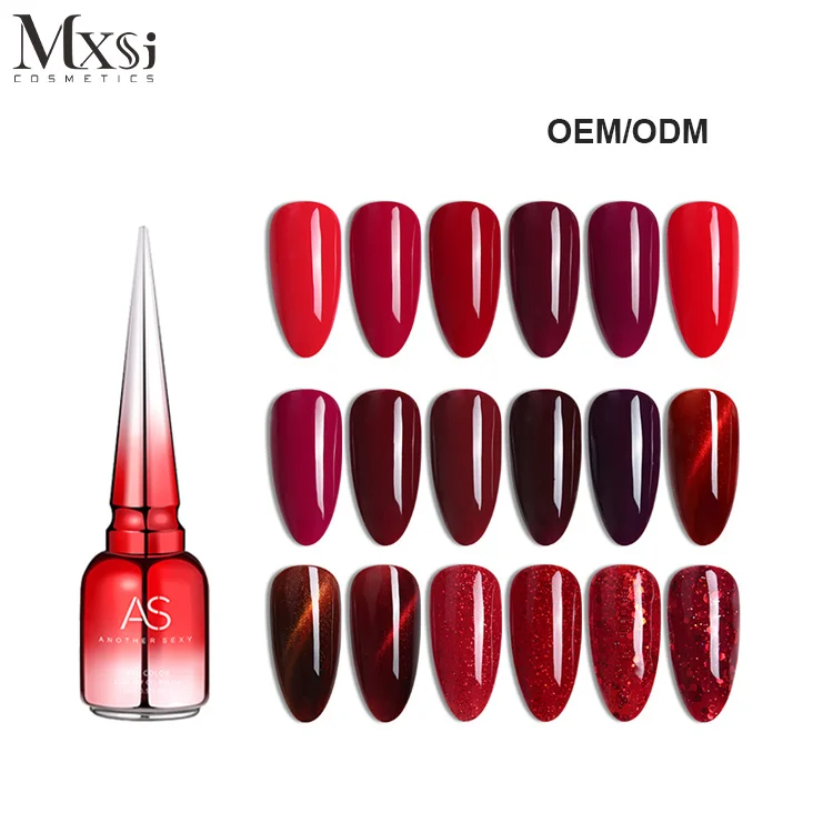 18 Colors Series Gel Polish 1 Draw to Colors On  Red Wine Color Soak Off UV Nails Free Sample Private Label Gel Polish