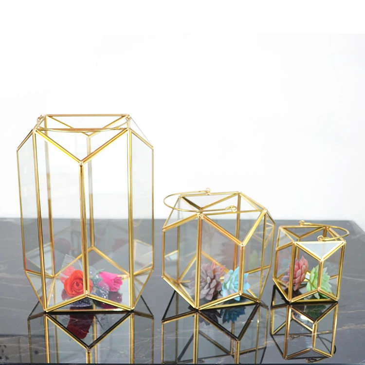 geometric metal wedding holder set of 3  three floor standing lanterns for candles