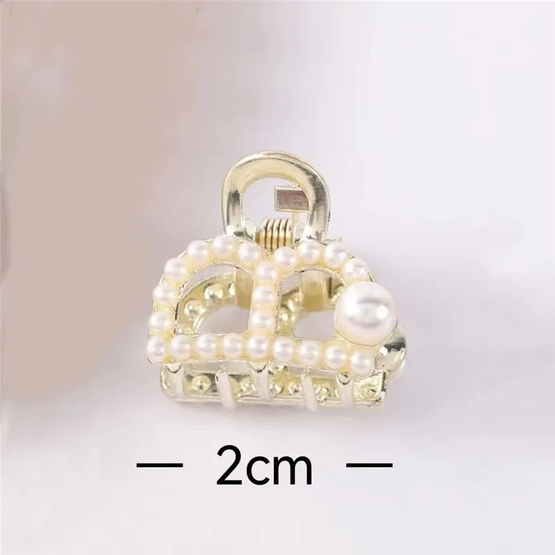 Hot Luxury Small Shark Hair Claw Bow Hair Clips Girl Flower Designer Pearl Rhinestone Barrettes for Kids Girls