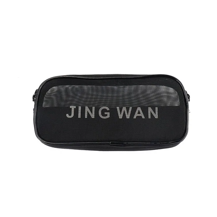 New Arrival Hot Sale Custom  Travel Kits Mesh Pouch Kids Black Cosmetic Bag Makeup