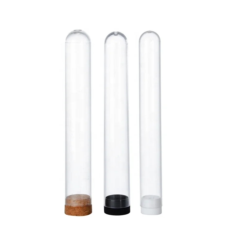 Round clear Test tube plastic empty plastic container plastic tubes for pill pharmaceutical