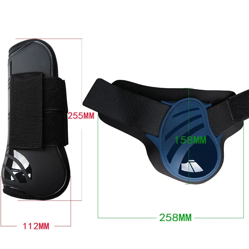 PU Training Jumping Riding Eventing Brushing Horse Boots Lightweight Breathable Front & Hind Boots Legs Protector one set