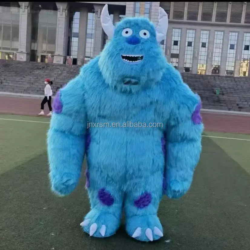 Blue Monster inflatable halloween costumes for adults factory real picture adult size mascot costume for sale