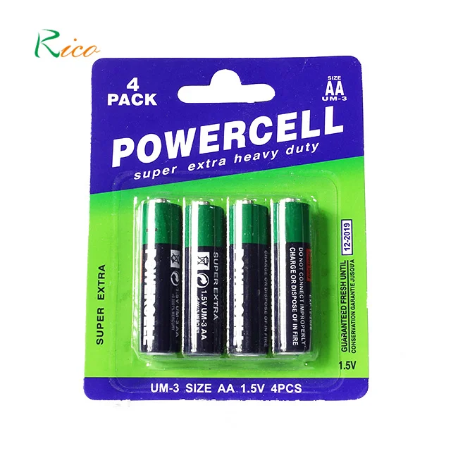 Hot sales factory produce heavy duty zinc carbon shrink package aa R6 UM3 aaa R03 UM4  batteries for Remote Control