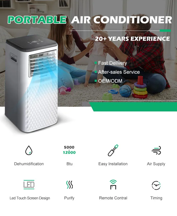 5000-12000btu cooling mini mobile air conditioner portable