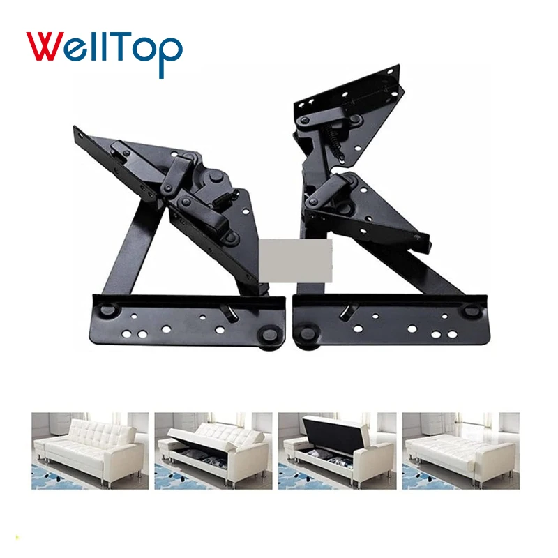 06.121 WELLTOP Adjust The Backrest Folding Sofa Bed Mechanism Black Click Clack Sofa Bed Mechanism Bed Lifting Mechanism