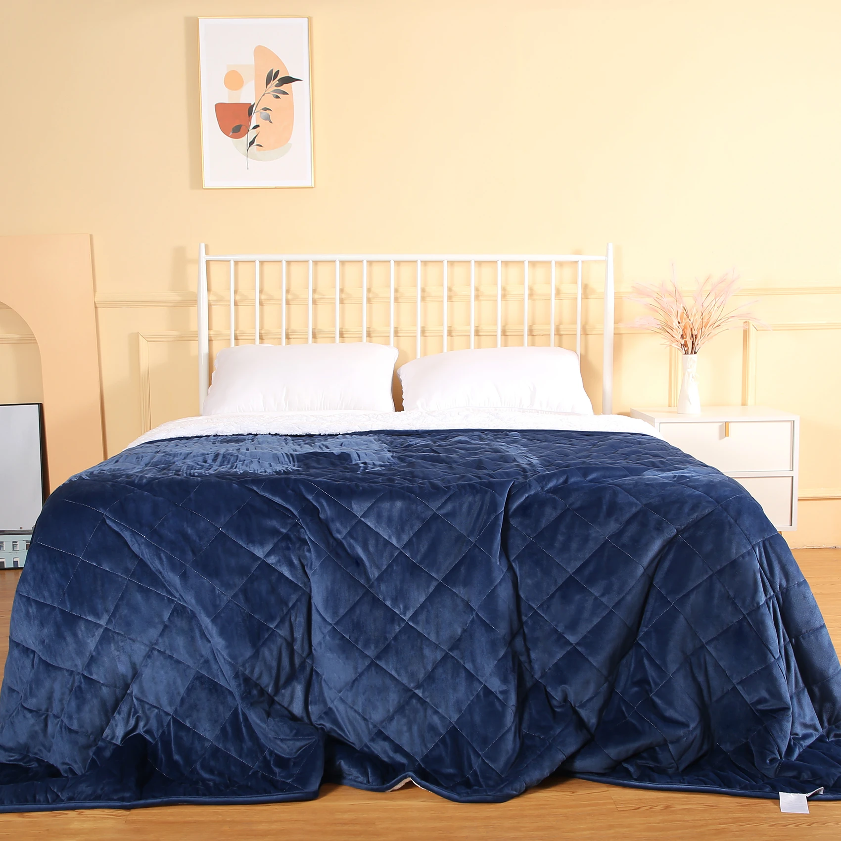 Wholesale Bulk Weighted Sherpa Flannel Fleece Blanket Super Soft And Warm Fuzzy Plush Thick Bed Blanket For Winter