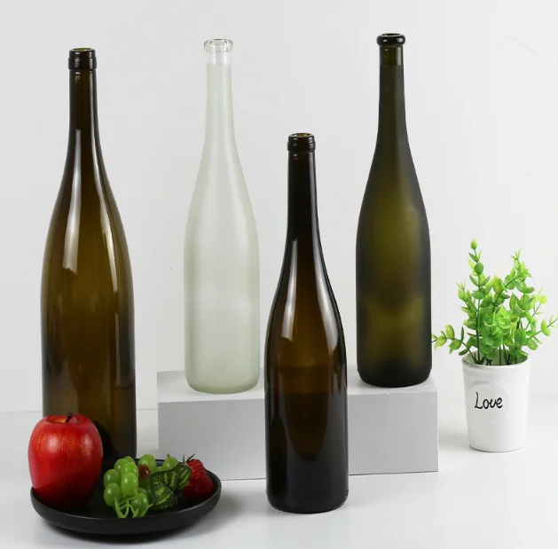 Wholesale creative glass bottle 750ml Big Belly red wine wine champagne frosted glass bottle