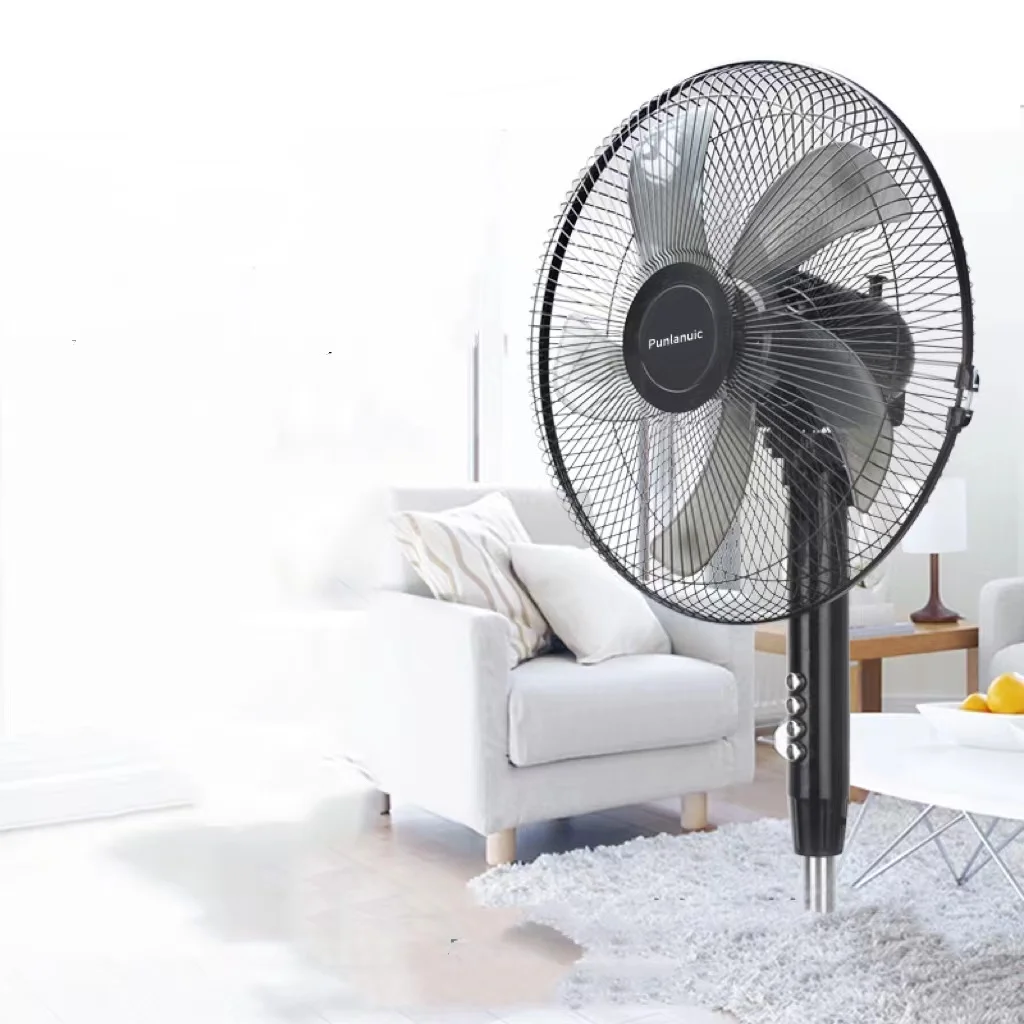 Hot sale 16inch 45W Stand Fan With Brushed Nickel Finish Oscillating Standing Floor Fan Quiet Cooling Pedestal Fan