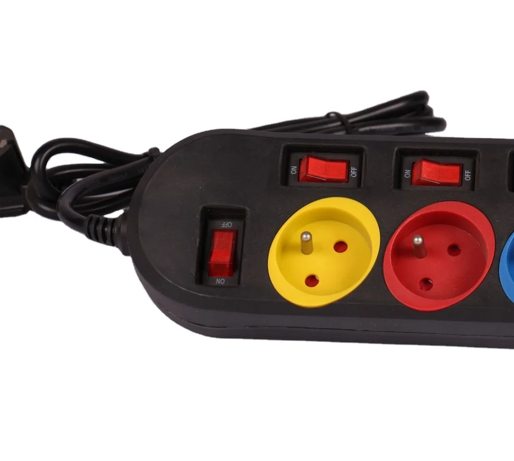 Удлинитель питания 5way для дома с электрическим переключателем световой удлинитель французского цвета.