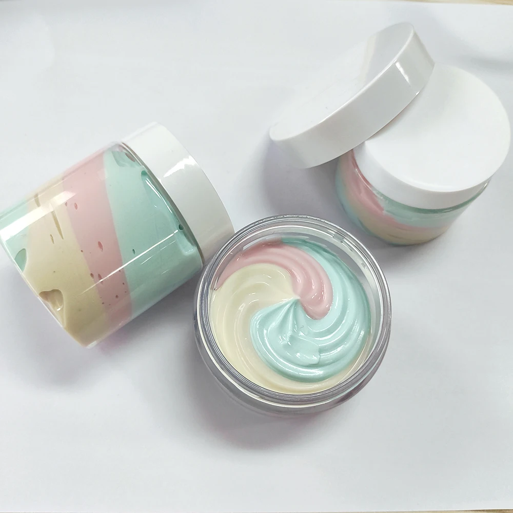 Private Label  Natural Organic Exfoliator Moisturizing Skin Whitening  Shea Whipped Rainbow Body Butter