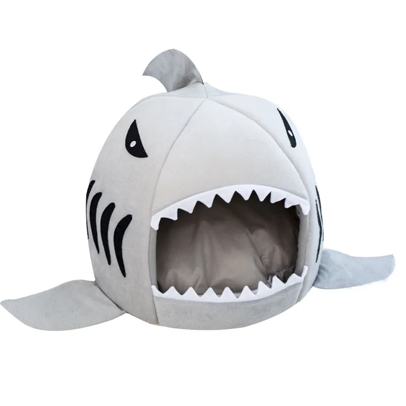 Luxury Breathable Shark Shaped Washable Cat tent Pet Dog Bed