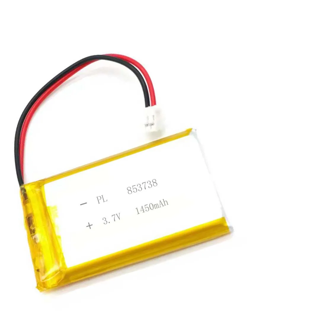 Литий-полимерный ионный аккумулятор 3,7 в 1450 мАч 853738 с разъемом JST 2,0 мм