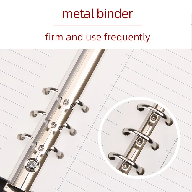  notebook binder PU leather loose leaf hardcover a4/b5/a5