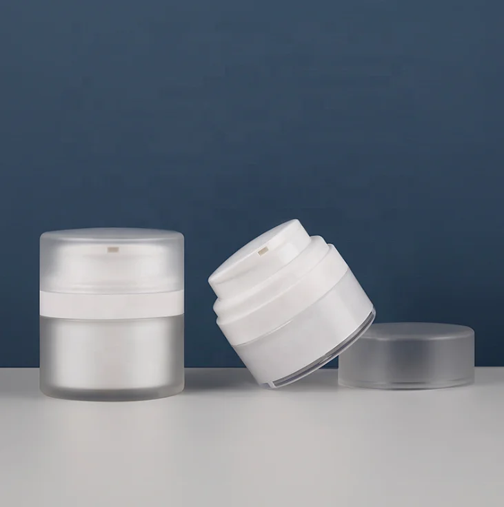 15ml 30ml plastic pump container frosted surface airless cosmetic cream jar
