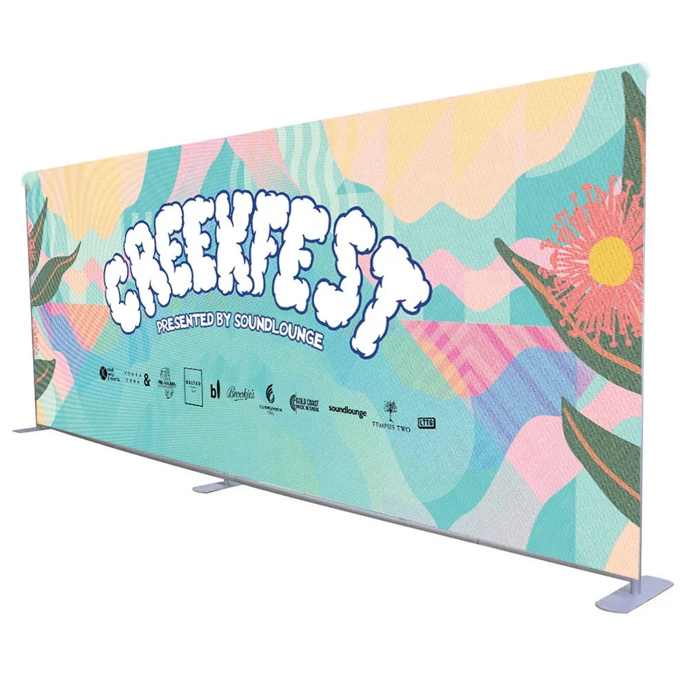 20 ft stretch sleeve  Exhibition Portable Aluminum Alloy Frame Tension Fabric Display  with Big feet Base