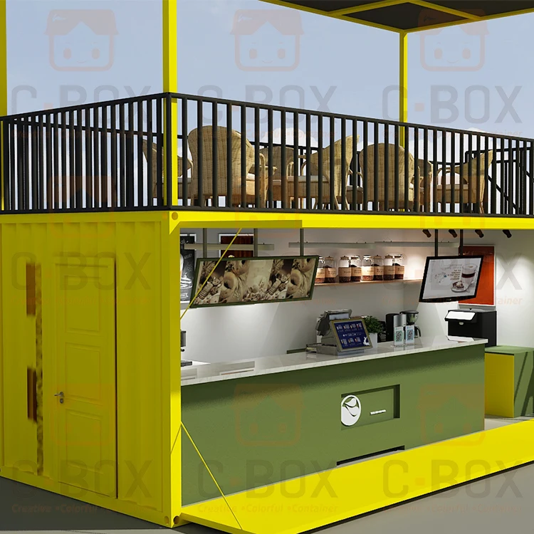 Cbox Prefab 20ft 40ft Fast Food Kiosk Mobile 20 Feet Tiny Cafe Coffee Shops Container House For Sale