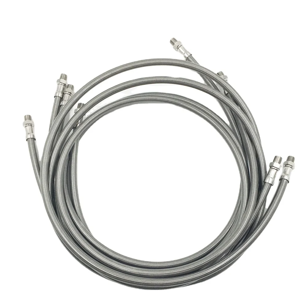 hydraulic SAE J1401 standard stainless steel braided hose used on auto car drift