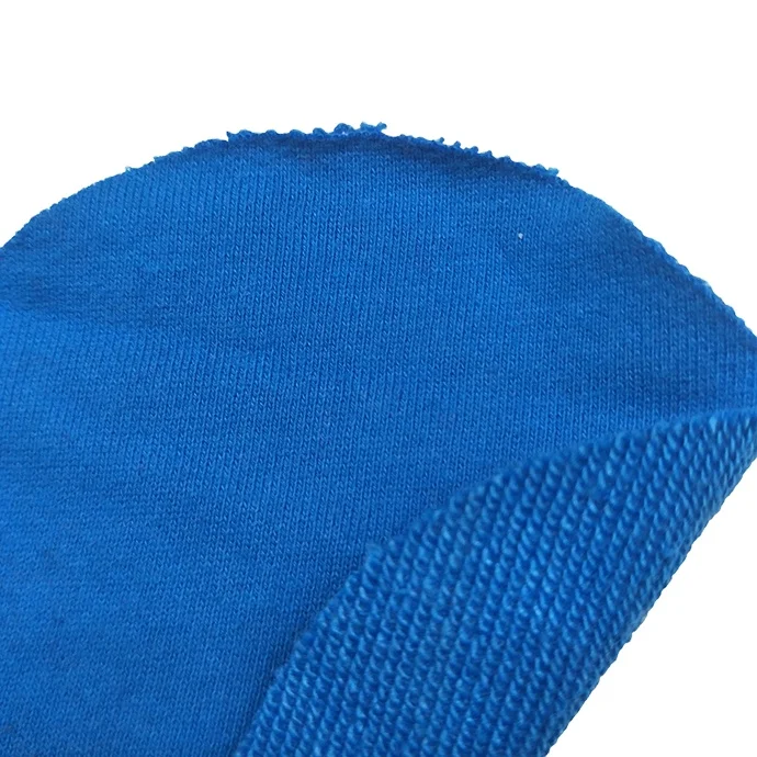 In Stock French Terry Fabric For Garment 75% Cotton 25% Polyester 370gsm Material Woven Fabric for Sale