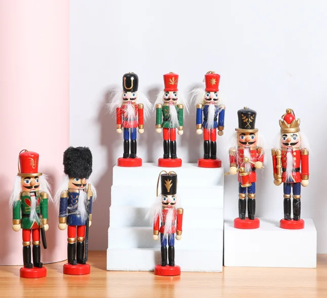 Christmas Decorations New Year Kids Doll Decorations wooden toy soldier nutcracker