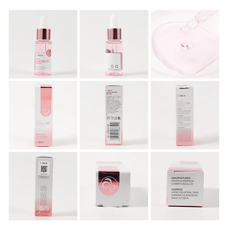 Laikou Japanese cherry blossoms essence liquid stock liquid 17ml facial moisturizing essence