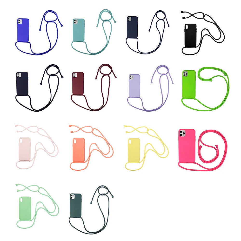 New Product Neck Strap Lanyard High Quality Detachable Women Soft Tpu Crossbody Cell Phone Case