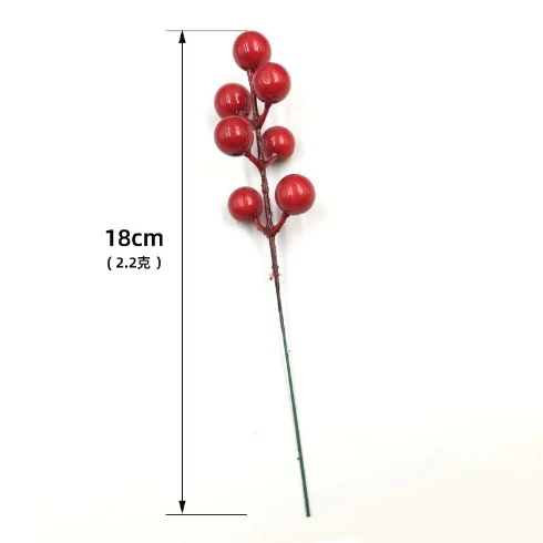 Christmas PE pine needle red fruit DIY double-sided three-dimensional multi head simulation pine branch Christmas circle