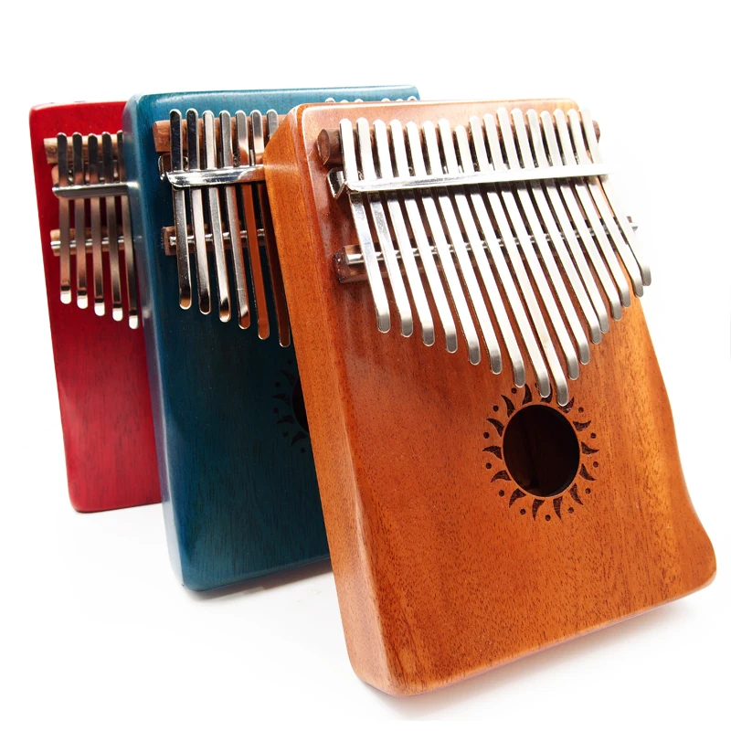 2023 Wholesale Solid Mahogany Wood Kalimba 17 Keys Finger Piano for Gift