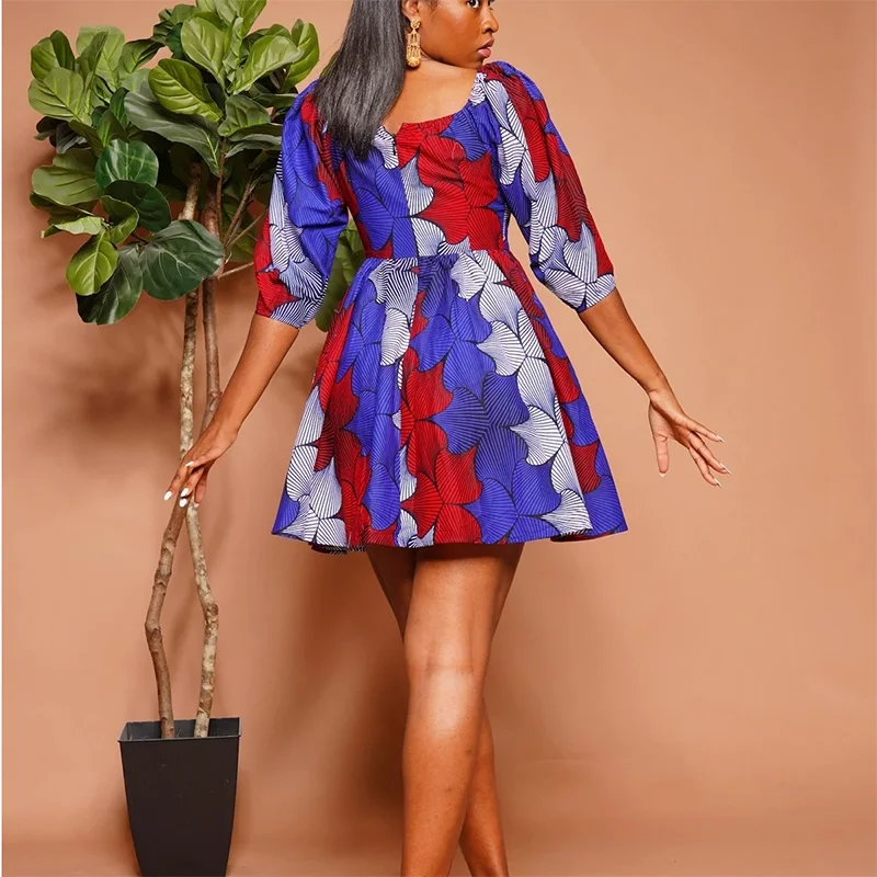 wholesale price African print corset dress a sexy casual dresses 100% cotton ankara dress