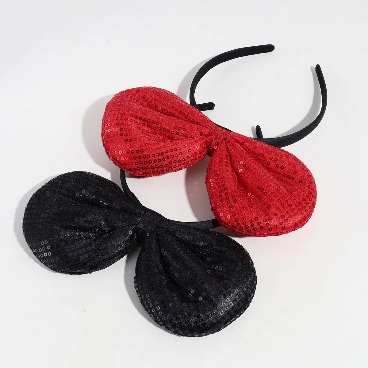 Full sequins cute mouse headband sequined bow hair accessories children lovely cartoon mouse ears hair band for girls
