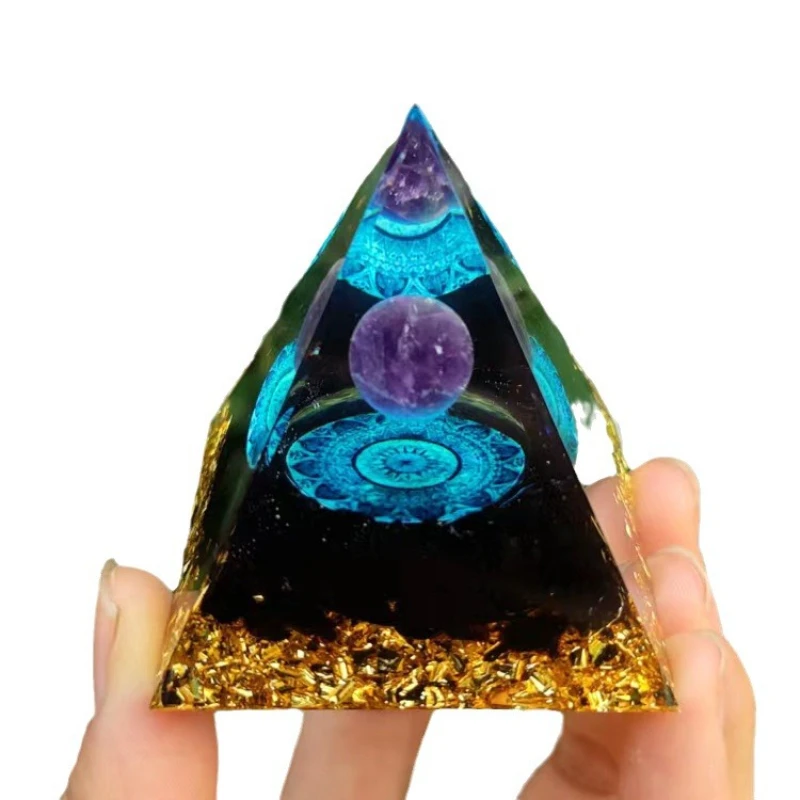 Crystal Ball  pyramid 5.6cm Crystal Stone Drops Glue Resin Home Handmade Decoration For Women And Men