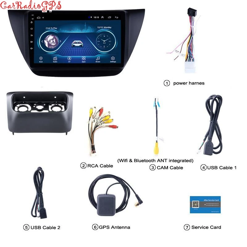 
Android 10 Car Radio stereo GPS Navi Head Unit Player For Mitsubishi lancer ix 2006-2010 Including frame 