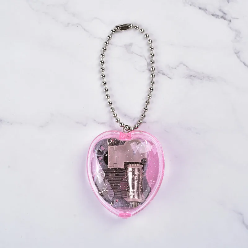 Custom acrylic music box keychain music box heart shaped music box  with wind up movement