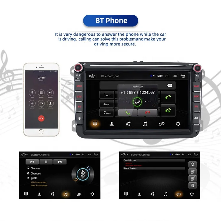 Autoradio Navigation Rear Camera Touch Screen Central Stereo Car Multimedia Android 2 Din Radio