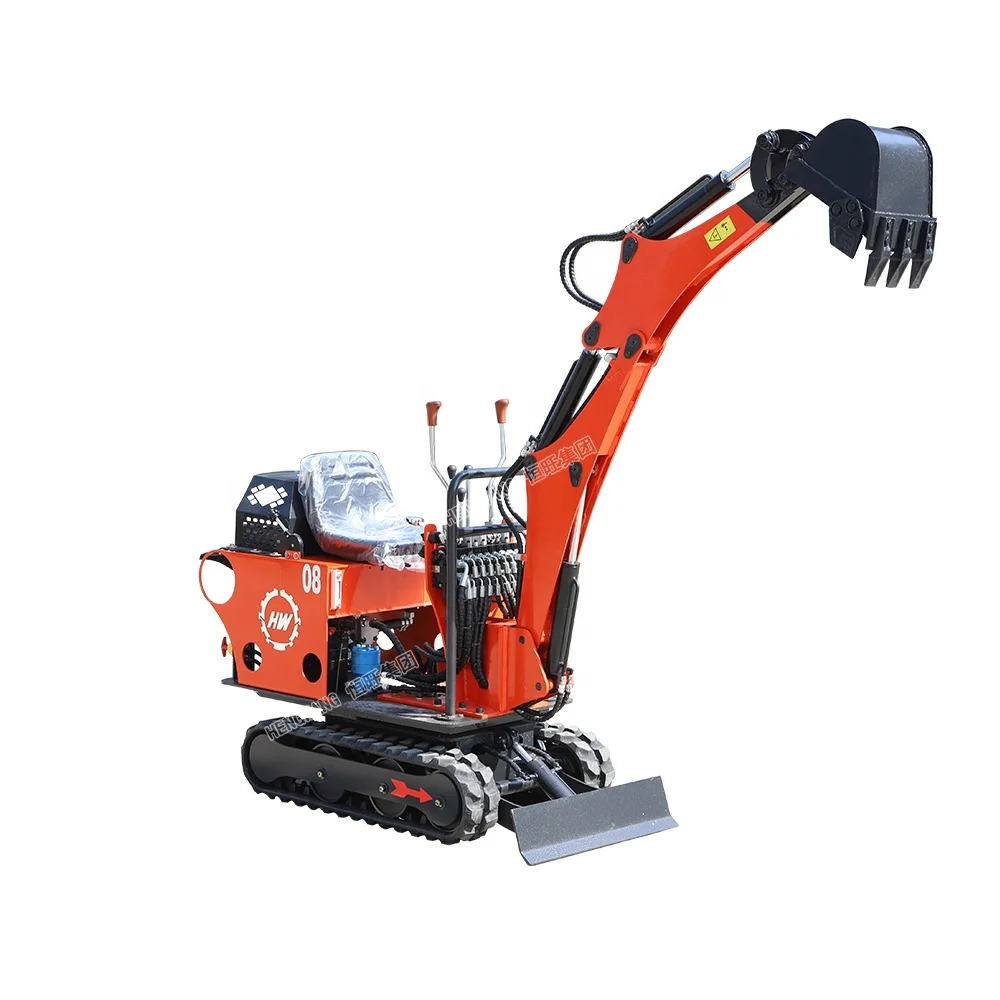 Hengwang HW-08 0.8 Ton Crawler Escavator Machines Mini Excavator Digger Price