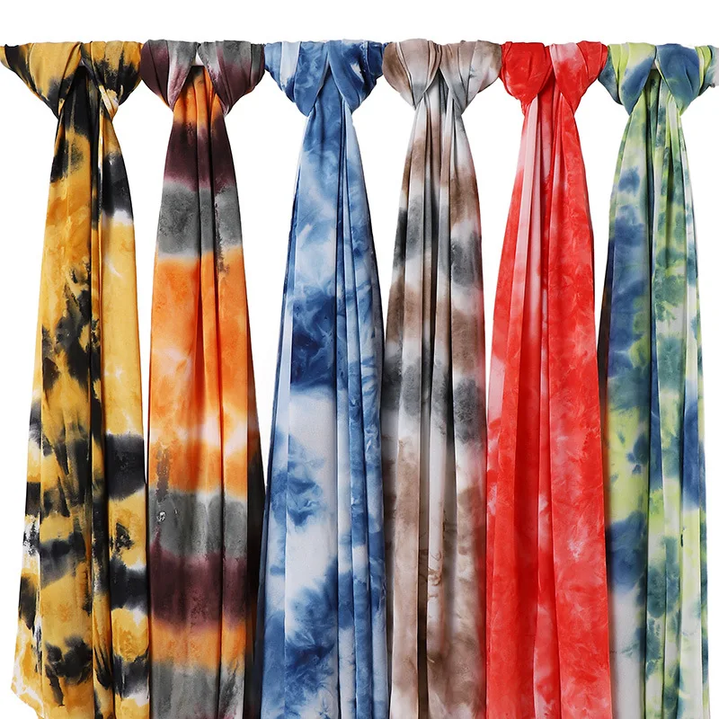 Low Price Silk Palestine Moderne Textured  Femme Fancy Tie Dye  Marble  Foulard Musulmane Gradient Chiffon Soft Hijab Scarf