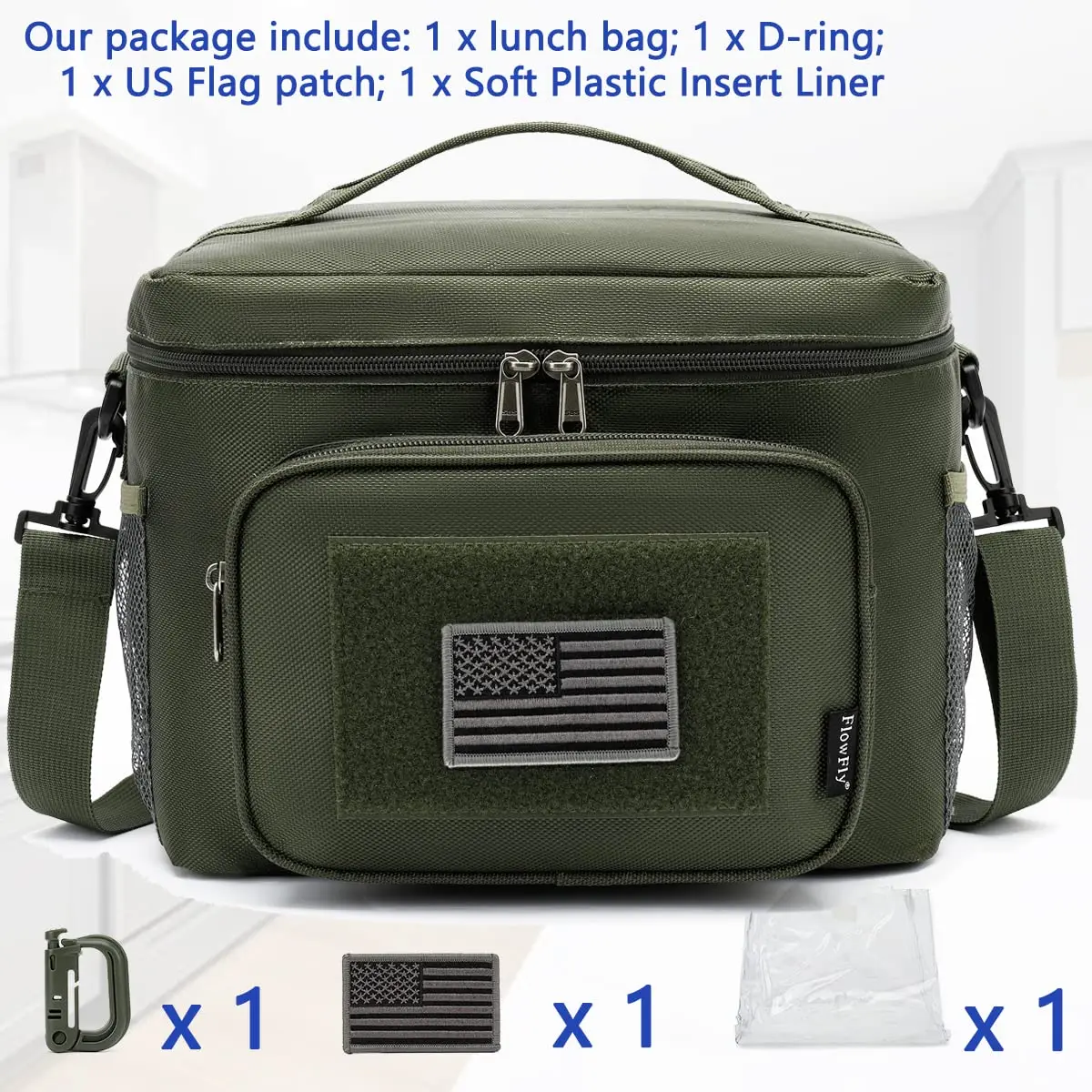 Tactical MOLLE Adult Lunch Cooler Tote Oxford Insulated Water Bottle Pouch Picnic Leakproof 5-10 Days Food Packing Travel Beach